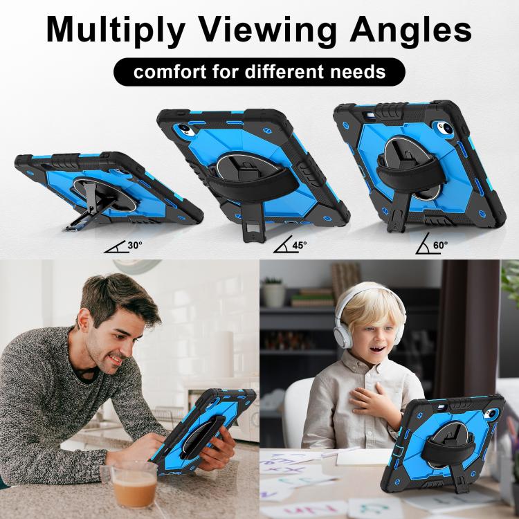 For Huawei MatePad 11.5 S Contrast Color Robot Silicone Hybrid PC Tablet Case(Black Blue) - Huawei by buy2fix | Online Shopping UK | buy2fix