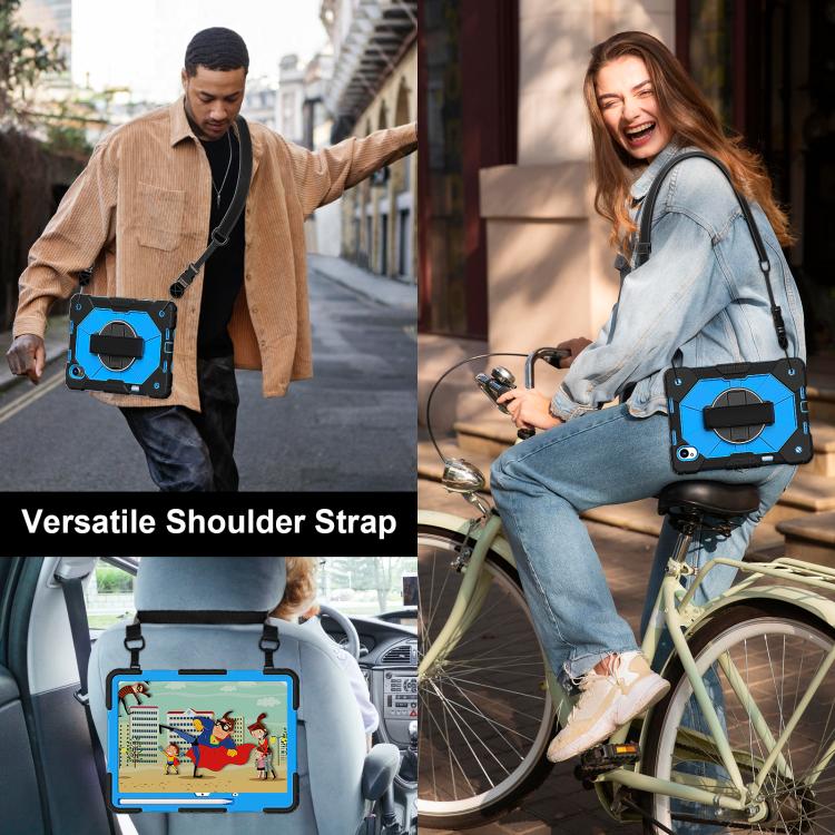 For Huawei MatePad 11.5 S Contrast Color Robot Silicone Hybrid PC Tablet Case(Black Blue) - Huawei by buy2fix | Online Shopping UK | buy2fix