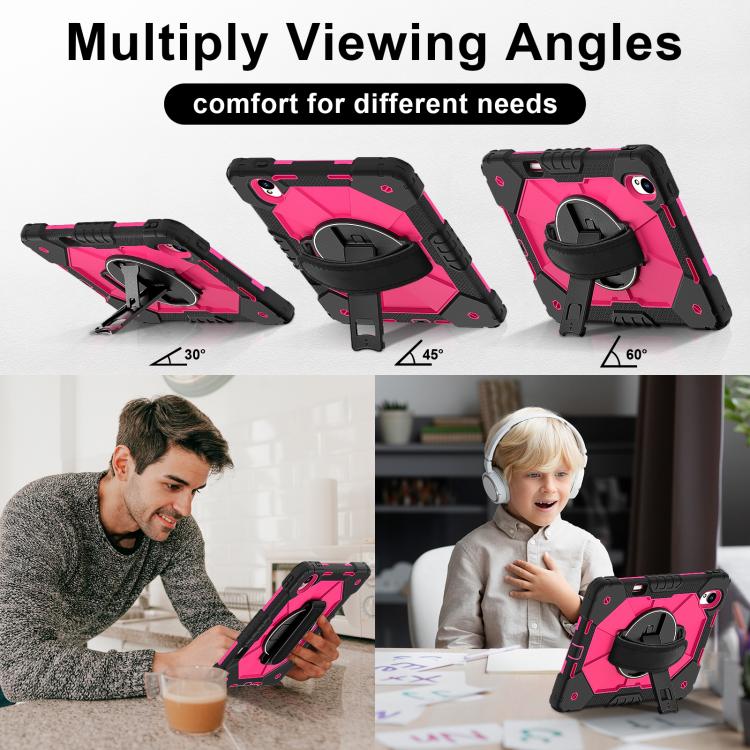 For Huawei MatePad 11.5 S Contrast Color Robot Silicone Hybrid PC Tablet Case(Black Rose Red) - Huawei by buy2fix | Online Shopping UK | buy2fix