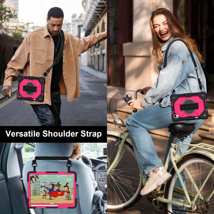 For Huawei MatePad 11.5 S Contrast Color Robot Silicone Hybrid PC Tablet Case(Black Rose Red) - Huawei by buy2fix | Online Shopping UK | buy2fix