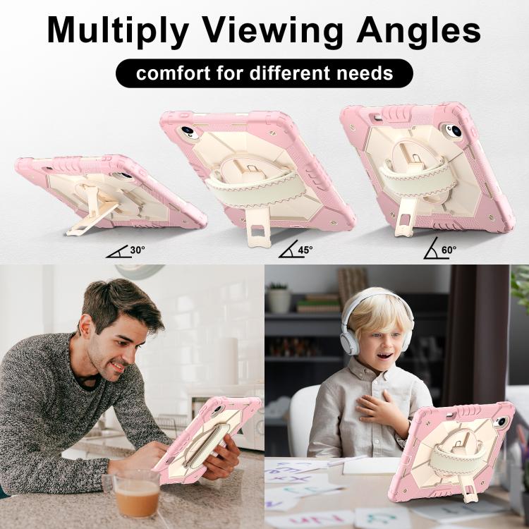 For Huawei MatePad 11.5 S Contrast Color Robot Silicone Hybrid PC Tablet Case(Rose Gold Beige) - Huawei by buy2fix | Online Shopping UK | buy2fix