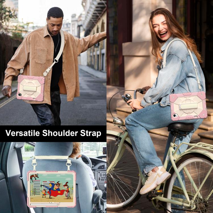 For Huawei MatePad 11.5 S Contrast Color Robot Silicone Hybrid PC Tablet Case(Rose Gold Beige) - Huawei by buy2fix | Online Shopping UK | buy2fix