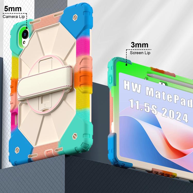 For Huawei MatePad 11.5 S Contrast Color Robot Silicone Hybrid PC Tablet Case(Colorful Blue) - Huawei by buy2fix | Online Shopping UK | buy2fix