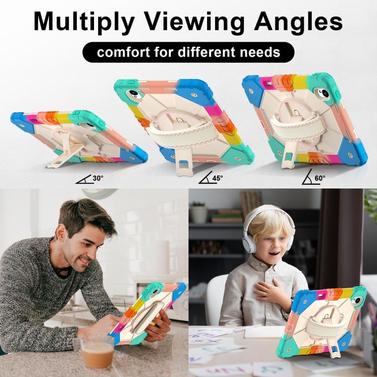 For Huawei MatePad 11.5 S Contrast Color Robot Silicone Hybrid PC Tablet Case(Colorful Blue) - Huawei by buy2fix | Online Shopping UK | buy2fix