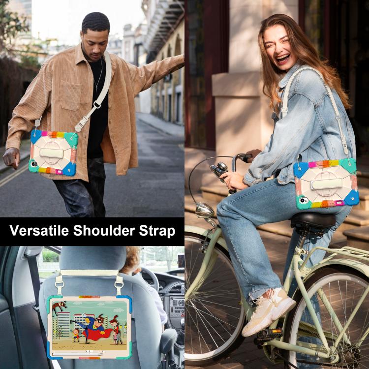 For Huawei MatePad 11.5 S Contrast Color Robot Silicone Hybrid PC Tablet Case(Colorful Blue) - Huawei by buy2fix | Online Shopping UK | buy2fix