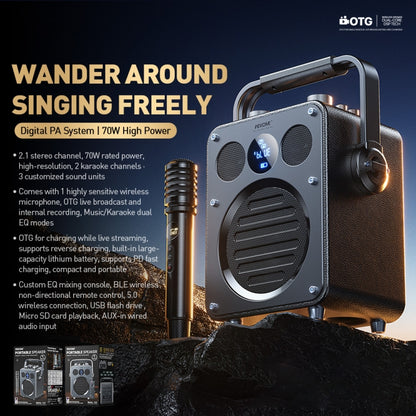 WK Beluga D7 Conductor HiFi Outdoor Portable Bluetooth Speaker(Black) - Desktop Speaker by WK | Online Shopping UK | buy2fix