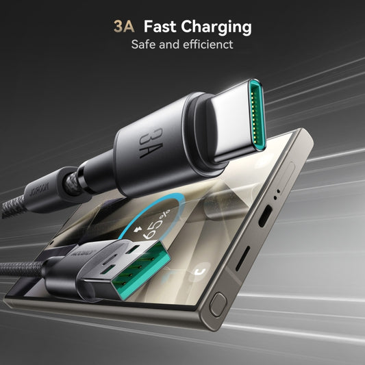 JOYROOM S-A50 3A 480Mbps Fast Charging Data Cable, USB-A to Type-C Cable, Length: 1.2m(Dark Gray) by JOYROOM