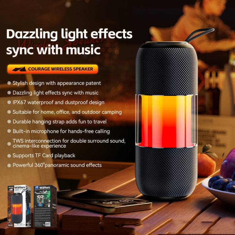 WK Beluga D12 Warrior Outdoor Waterproof Portable Bluetooth Speaker(Black) - Waterproof Speaker by WK | Online Shopping UK | buy2fix