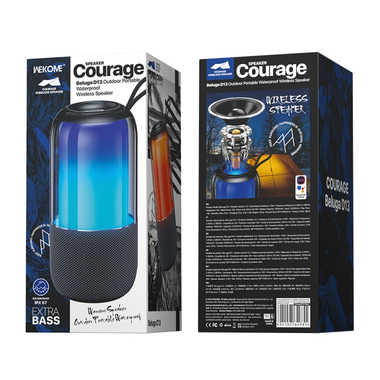 WK Beluga D13 Outdoor Waterproof Portable Bluetooth Speaker(Black) - Desktop Speaker by WK | Online Shopping UK | buy2fix