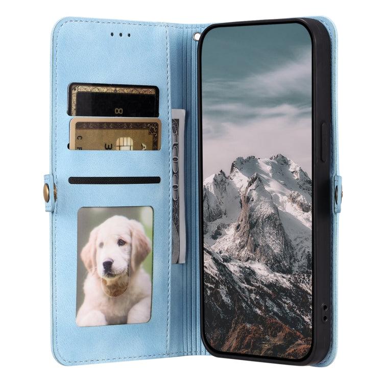 For Google Pixel 9 / 9 Pro Skin Feel Totem Embossed Leather Phone Case(Blue) - Google Cases by buy2fix | Online Shopping UK | buy2fix