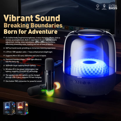 WK Beluga D16 Smart Island Desktop Bluetooth Speaker with Dual Microphones(Black) - Desktop Speaker by WK | Online Shopping UK | buy2fix