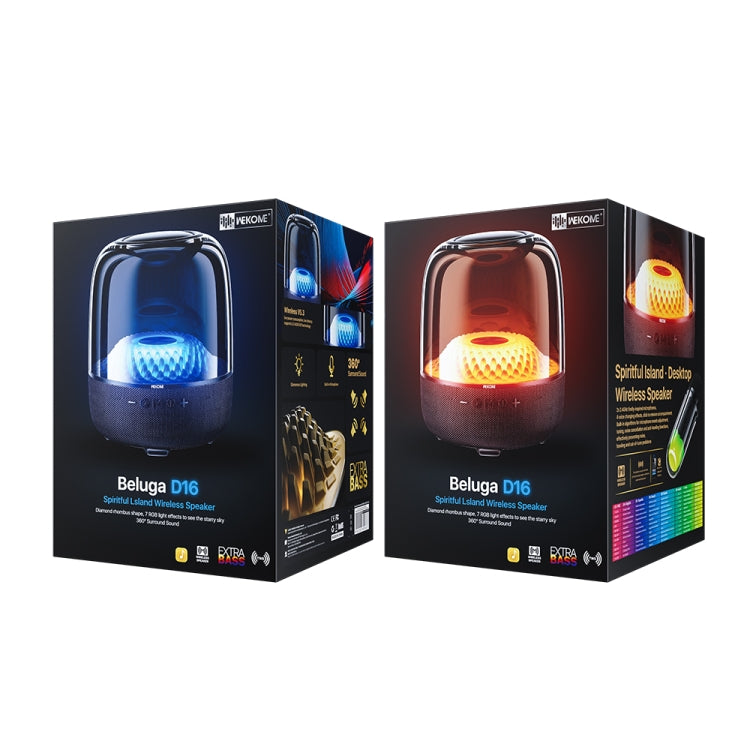 WK Beluga D16 Smart Island Desktop Bluetooth Speaker with Dual Microphones(Black) - Desktop Speaker by WK | Online Shopping UK | buy2fix