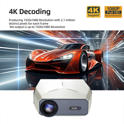 AUN A004 Pro 1920 x 1080P 9000Lumen Android 9.0 Portable LCD Projector, AU Plug(White) - LED Projector by AUN | Online Shopping UK | buy2fix