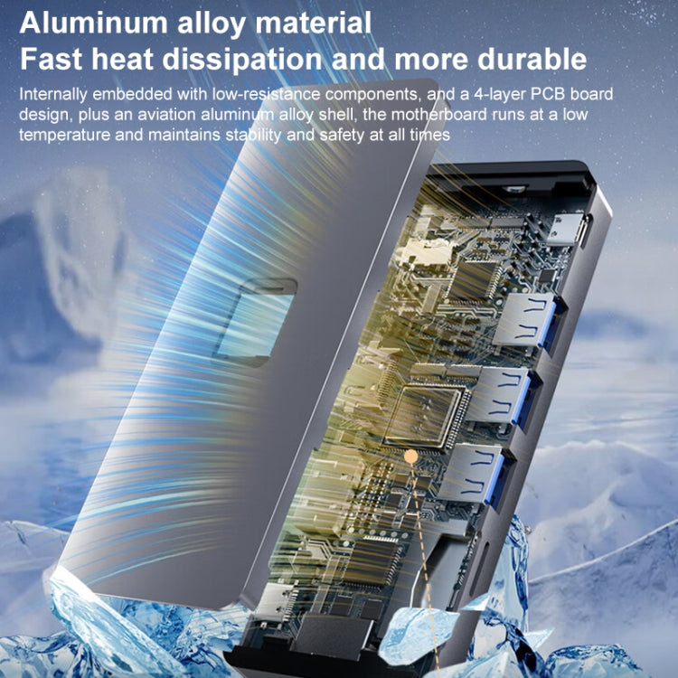 BYL-2411 11 in 1 Type-C HUB Docking Station with 3 x USB3.0, PD100W, SD/TF, RJ45, Type-C, VGA, HDTV, 3.5mm Jack by buy2fix