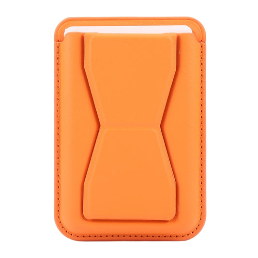 MagSafe Magnetic Wallet Card Hourglass Fold Holder Case(Orange) - Adhesive Card Holders by buy2fix | Online Shopping UK | buy2fix
