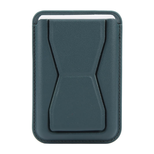 MagSafe Magnetic Wallet Card Hourglass Fold Holder Case(Deep Green) - Adhesive Card Holders by buy2fix | Online Shopping UK | buy2fix