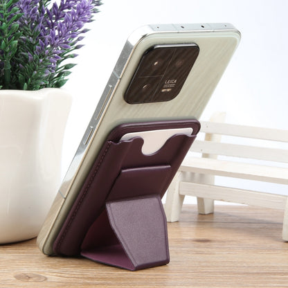 MagSafe Magnetic Wallet Card Hourglass Fold Holder Case(Purple) - Adhesive Card Holders by buy2fix | Online Shopping UK | buy2fix