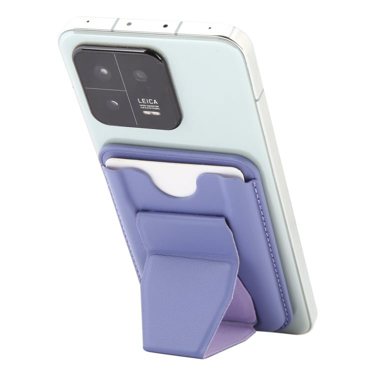 MagSafe Magnetic Wallet Card Hourglass Fold Holder Case(Lavender) - Adhesive Card Holders by buy2fix | Online Shopping UK | buy2fix