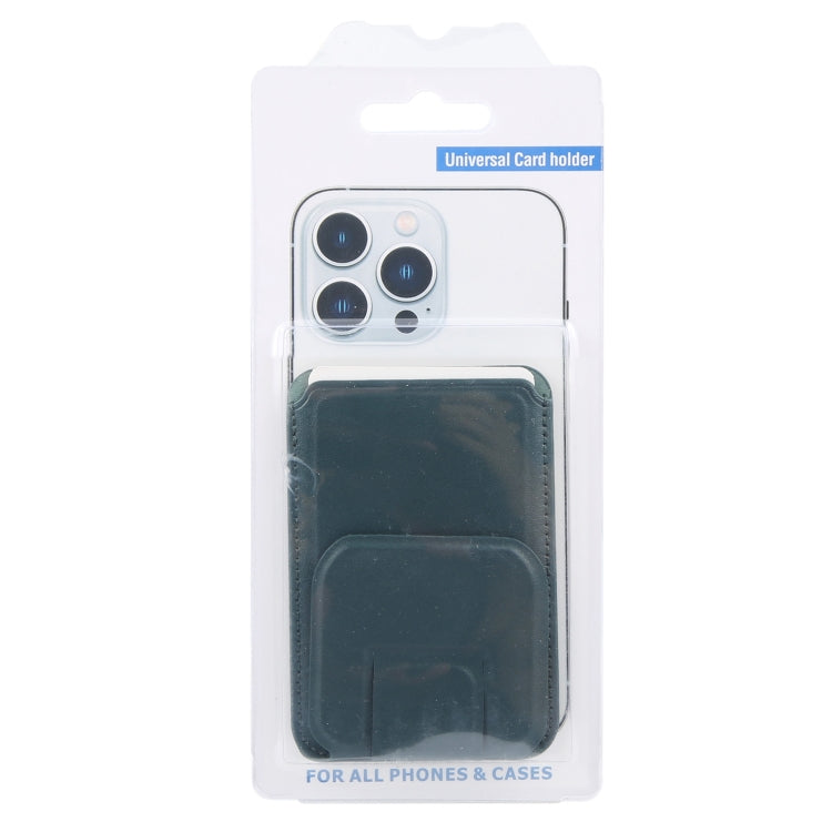 MagSafe Magnetic Wallet Card Square Fold Holder Case(Deep Green) - Adhesive Card Holders by buy2fix | Online Shopping UK | buy2fix