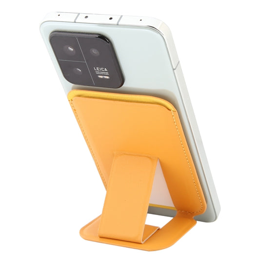 MagSafe Magnetic Wallet Card Square Fold Holder Case(Yellow) - Adhesive Card Holders by buy2fix | Online Shopping UK | buy2fix
