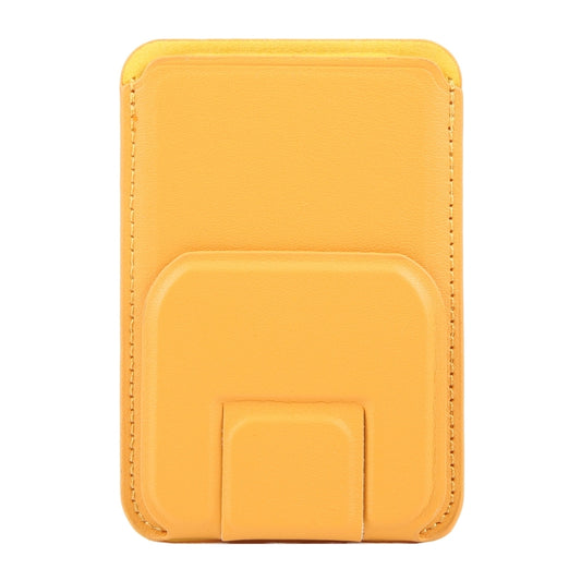 MagSafe Magnetic Wallet Card Square Fold Holder Case(Yellow) - Adhesive Card Holders by buy2fix | Online Shopping UK | buy2fix