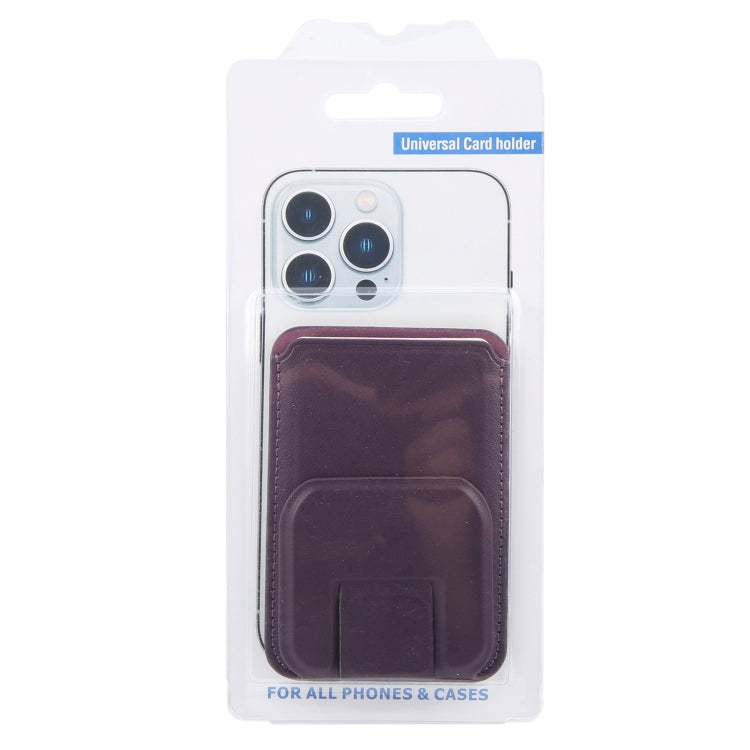MagSafe Magnetic Wallet Card Square Fold Holder Case(Purple) - Adhesive Card Holders by buy2fix | Online Shopping UK | buy2fix