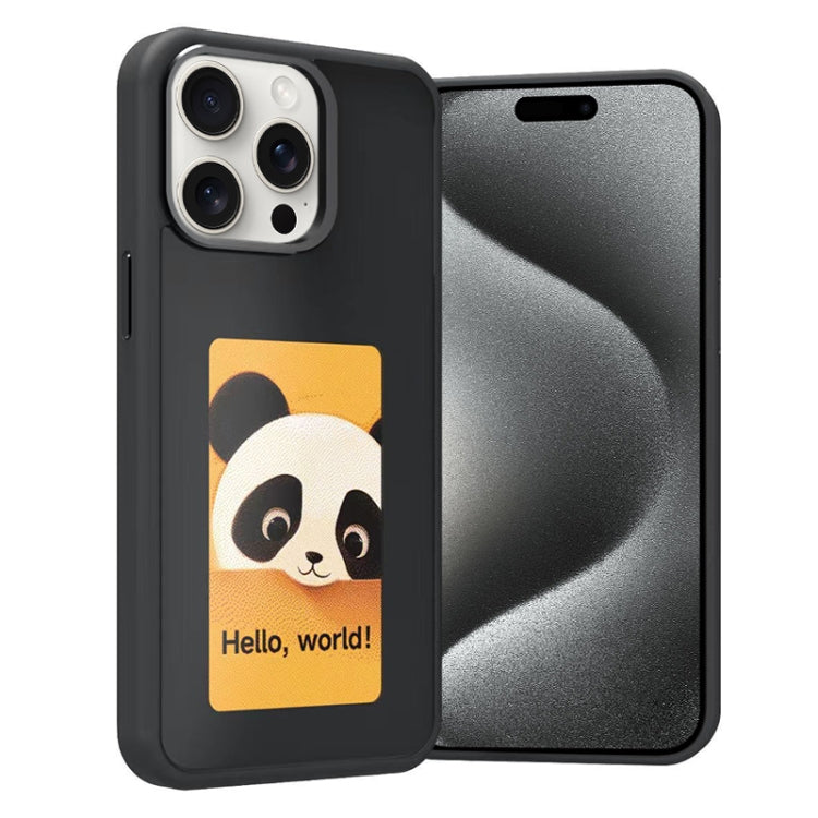 For iPhone 15 Pro Max Four-Color E-ink Screen NFC DIY Phone Case(Black) - iPhone 15 Pro Max Cases by buy2fix | Online Shopping UK | buy2fix
