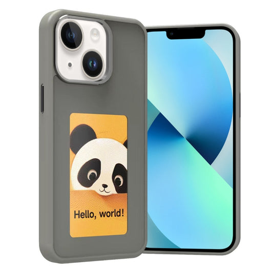 For iPhone 14 / 13 Four-Color E-ink Screen NFC DIY Phone Case(Grey) - iPhone 14 Cases by buy2fix | Online Shopping UK | buy2fix