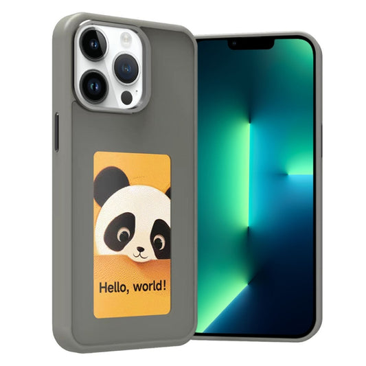 For iPhone 13 Pro Max Four-Color E-ink Screen NFC DIY Phone Case(Grey) - iPhone 13 Pro Max Cases by buy2fix | Online Shopping UK | buy2fix