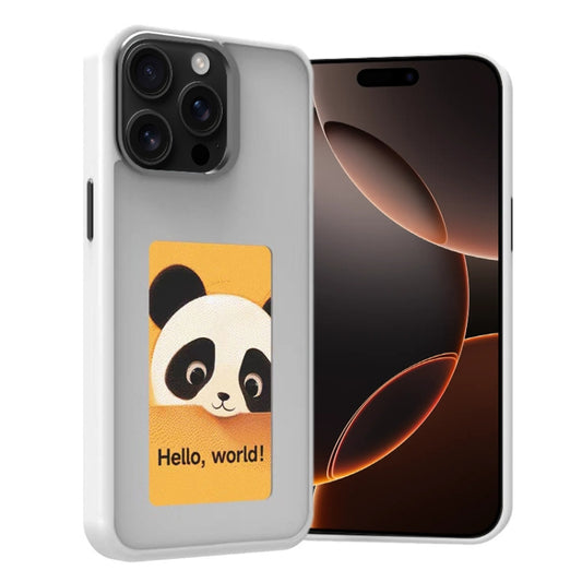 For iPhone 16 Pro Four-Color E-ink Screen NFC DIY Phone Case(White) by buy2fix
