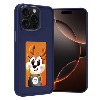 For iPhone 16 Pro Four-Color E-ink Screen NFC DIY Phone Case(Blue) by buy2fix