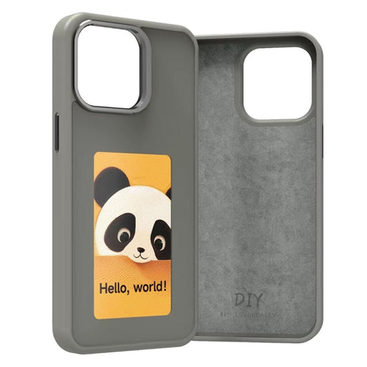 For iPhone 16 Plus Four-Color E-ink Screen NFC DIY Phone Case(Grey) by buy2fix
