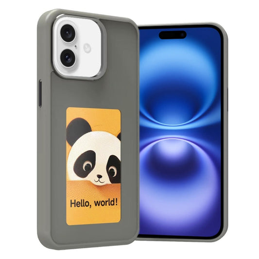 For iPhone 16 Plus Four-Color E-ink Screen NFC DIY Phone Case(Grey) by buy2fix