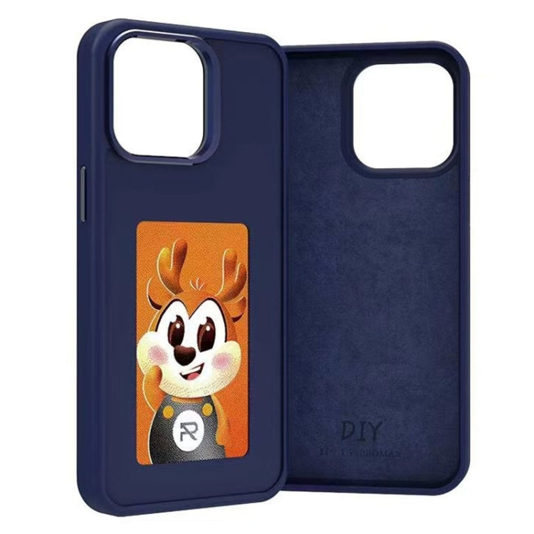For iPhone 16 Four-Color E-ink Screen NFC DIY Phone Case(Blue) by buy2fix