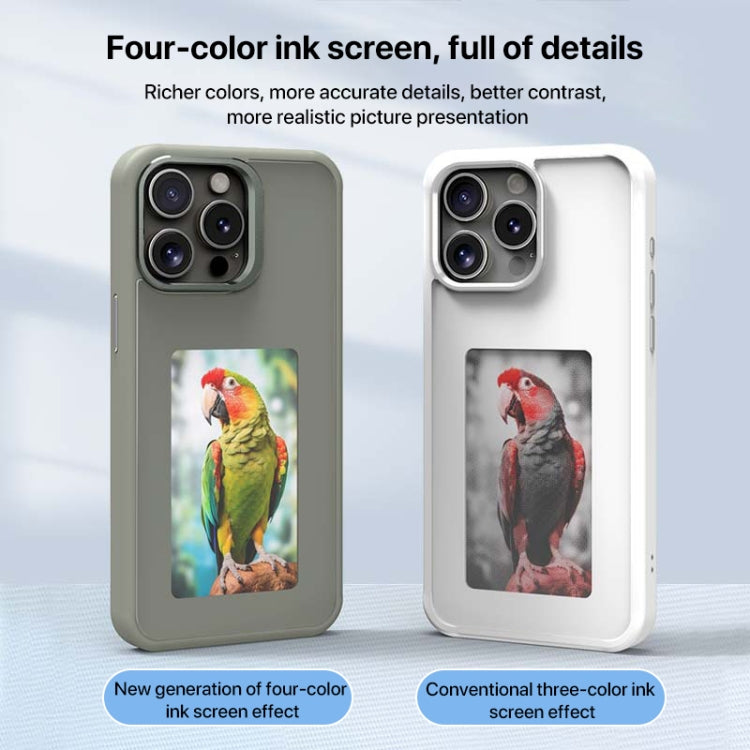 For iPhone 16 Four-Color E-ink Screen NFC DIY Phone Case(Grey) - iPhone 16 Cases by buy2fix | Online Shopping UK | buy2fix