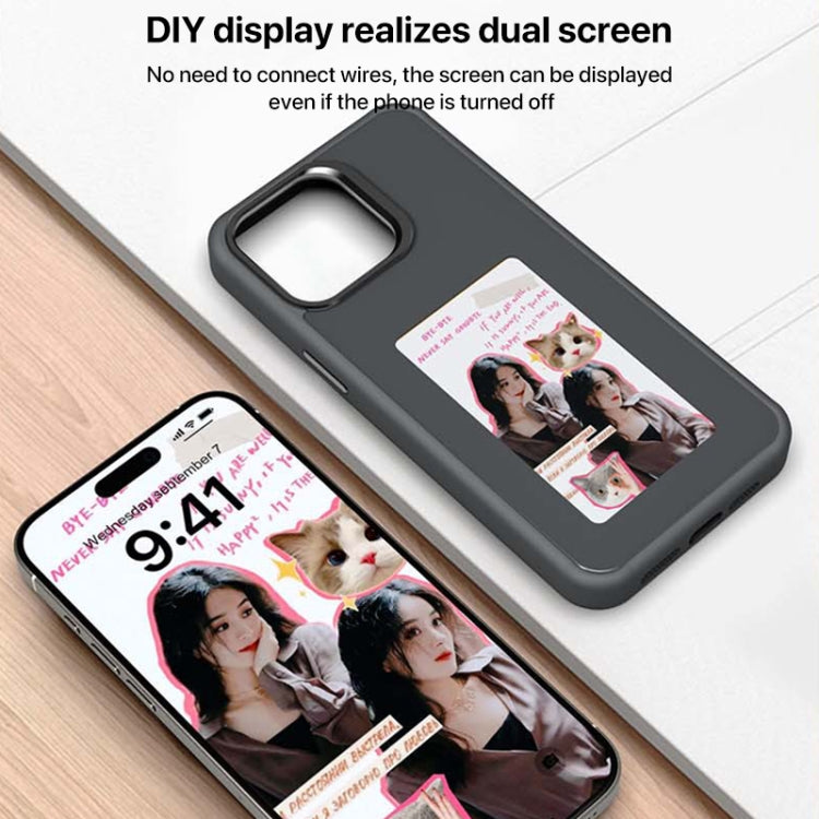 For iPhone 16 Plus Four-Color E-ink Screen NFC DIY Phone Case(White) - iPhone 16 Plus Cases by buy2fix | Online Shopping UK | buy2fix