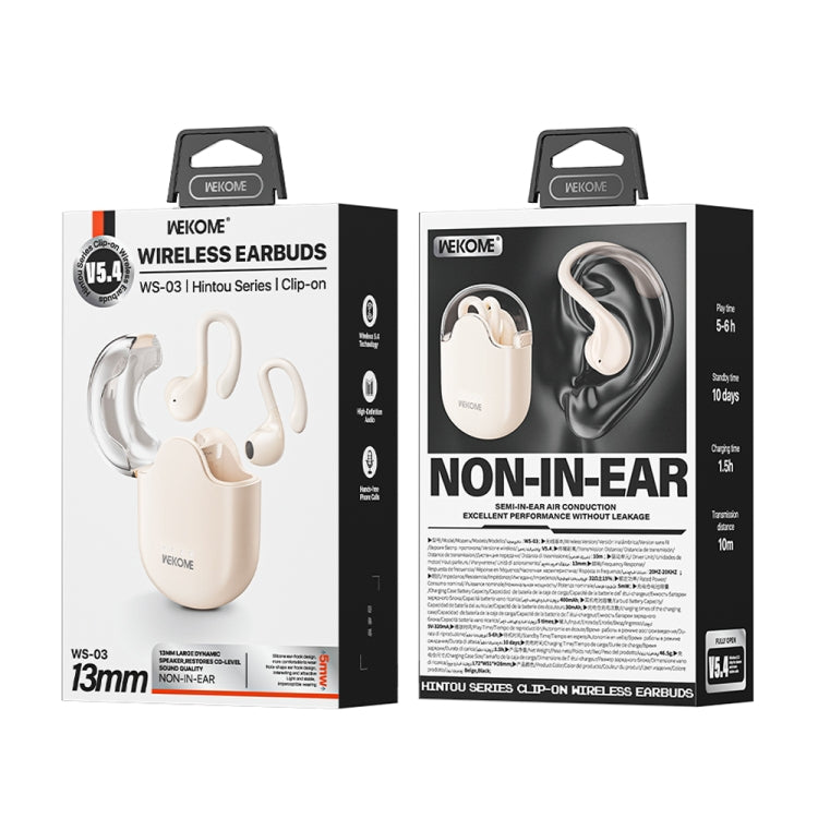 WK WS-03 Yindou Ear-mounted Air Conduction Bluetooth Earphone(White) - Bluetooth Earphone by WK | Online Shopping UK | buy2fix