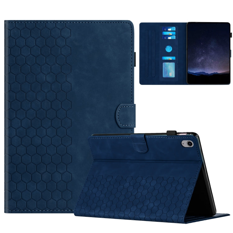 For iPad 2025 / 2022 Honeycomb Embossed Leather Smart Tablet Case(Blue) - iPad 2025 / 2022 Cases by buy2fix | Online Shopping UK | buy2fix