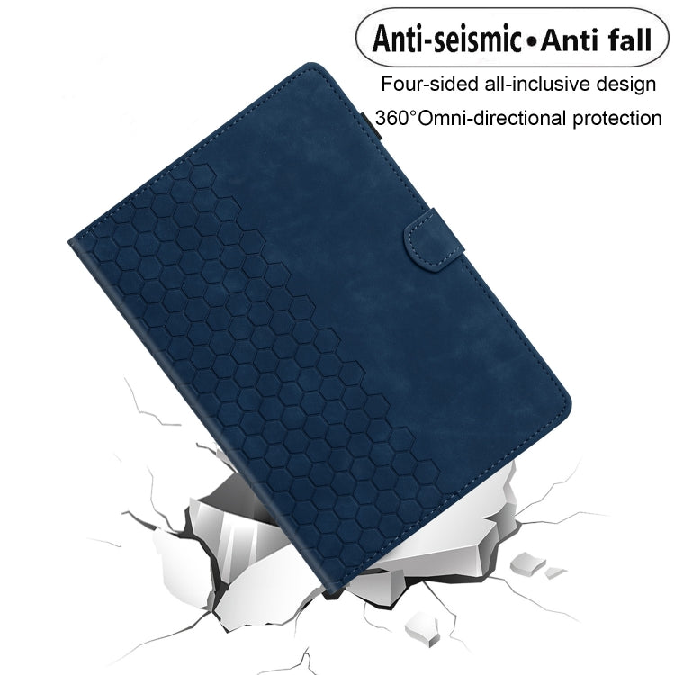 For iPad 2025 / 2022 Honeycomb Embossed Leather Smart Tablet Case(Blue) - iPad 2025 / 2022 Cases by buy2fix | Online Shopping UK | buy2fix