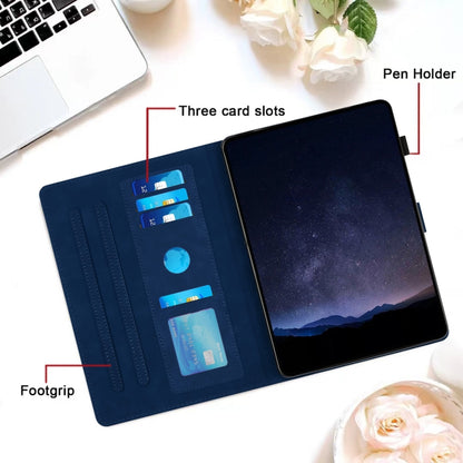 For iPad 2025 / 2022 Honeycomb Embossed Leather Smart Tablet Case(Blue) - iPad 2025 / 2022 Cases by buy2fix | Online Shopping UK | buy2fix