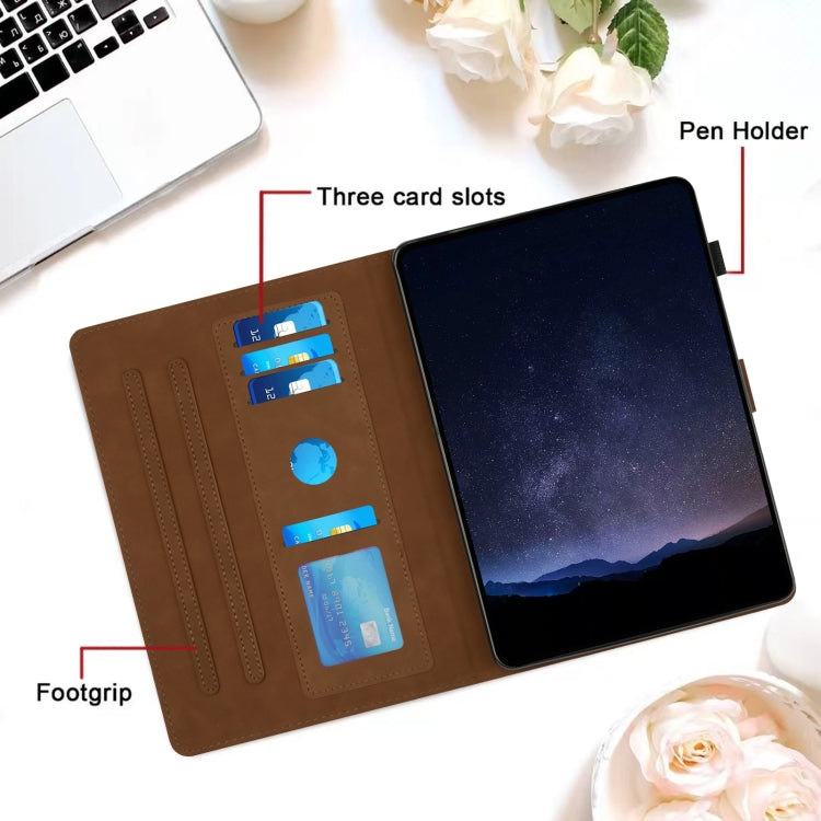For iPad 2025 / 2022 Honeycomb Embossed Leather Smart Tablet Case(Brown) - iPad 2025 / 2022 Cases by buy2fix | Online Shopping UK | buy2fix