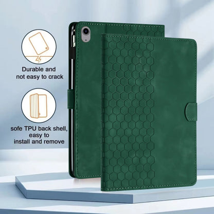 For iPad 2025 / 2022 Honeycomb Embossed Leather Smart Tablet Case(Green) - iPad 2025 / 2022 Cases by buy2fix | Online Shopping UK | buy2fix