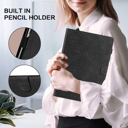 For iPad 2025 / 2022 Honeycomb Embossed Leather Smart Tablet Case(Black) - iPad 2025 / 2022 Cases by buy2fix | Online Shopping UK | buy2fix