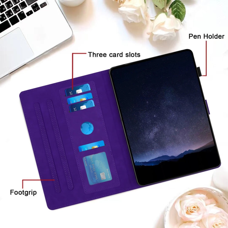 For iPad 10.2 2021 / 2020 / 10.5 2019 Honeycomb Embossed Leather Smart Tablet Case(Purple) - iPad 10.2 Cases by buy2fix | Online Shopping UK | buy2fix