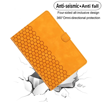 For iPad Pro 9.7 / 9.7 2018 / 2017 Honeycomb Embossed Leather Smart Tablet Case(Yellow) - iPad 9.7 (2018) & (2017) Cases by buy2fix | Online Shopping UK | buy2fix