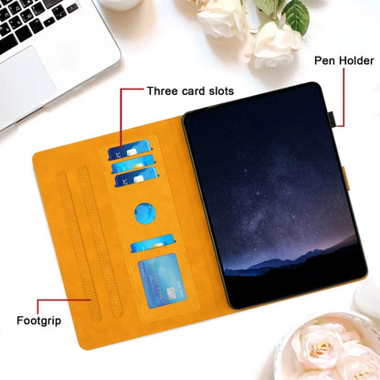 For iPad Pro 9.7 / 9.7 2018 / 2017 Honeycomb Embossed Leather Smart Tablet Case(Yellow) - iPad 9.7 (2018) & (2017) Cases by buy2fix | Online Shopping UK | buy2fix