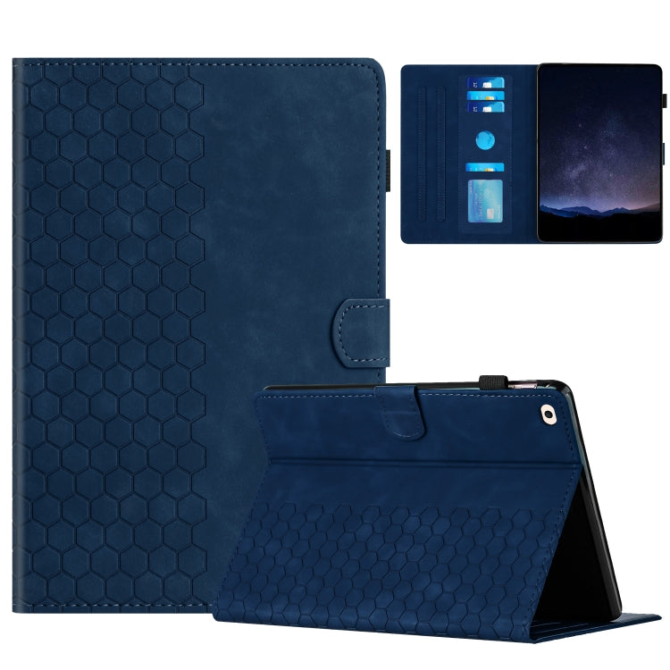 For iPad Pro 9.7 / 9.7 2018 / 2017 Honeycomb Embossed Leather Smart Tablet Case(Blue) - iPad 9.7 (2018) & (2017) Cases by buy2fix | Online Shopping UK | buy2fix