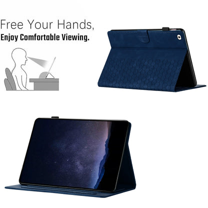 For iPad Pro 9.7 / 9.7 2018 / 2017 Honeycomb Embossed Leather Smart Tablet Case(Blue) - iPad 9.7 (2018) & (2017) Cases by buy2fix | Online Shopping UK | buy2fix