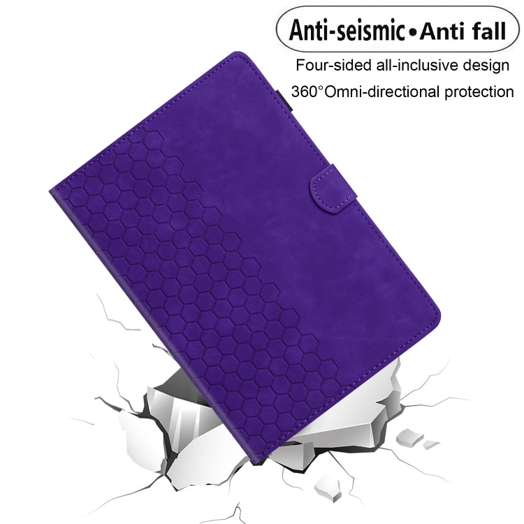 For iPad Pro 9.7 / 9.7 2018 / 2017 Honeycomb Embossed Leather Smart Tablet Case(Purple) - iPad 9.7 (2018) & (2017) Cases by buy2fix | Online Shopping UK | buy2fix
