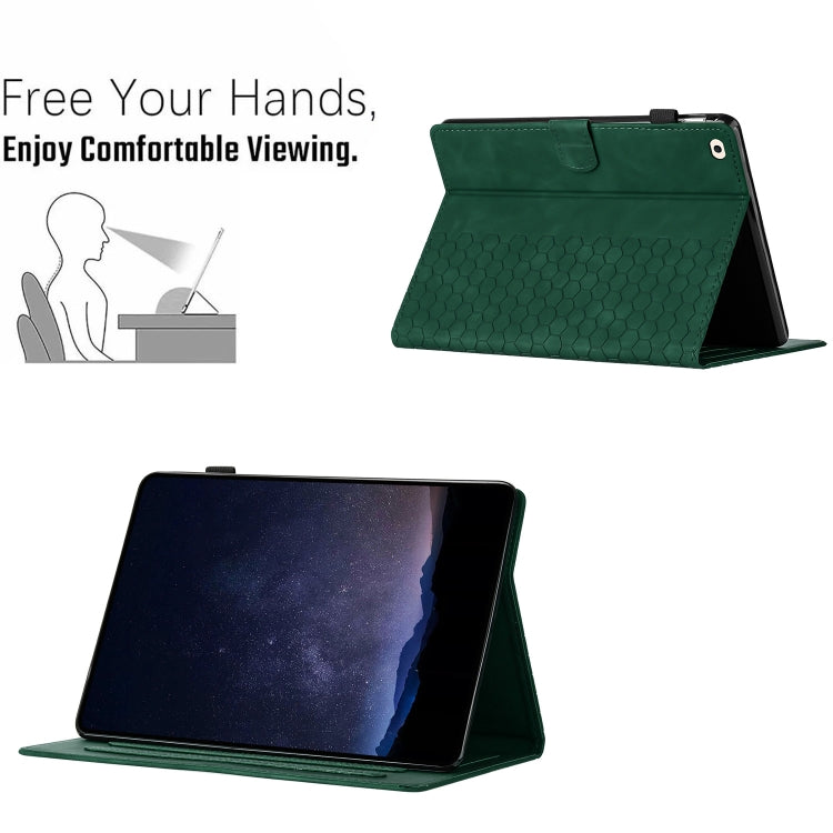For iPad Pro 9.7 / 9.7 2018 / 2017 Honeycomb Embossed Leather Smart Tablet Case(Green) - iPad 9.7 (2018) & (2017) Cases by buy2fix | Online Shopping UK | buy2fix